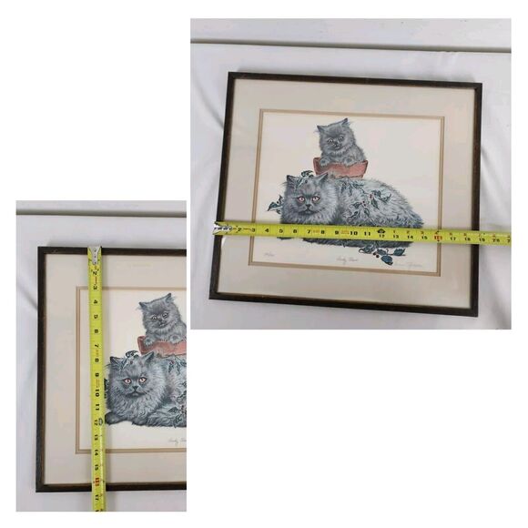 Irene Spencer Signed Numbered Lithograph Print Cats Kitten SANDY CLAWS Christmas - Picture 2 of 11
